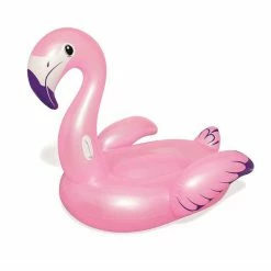 BOUEE GONFLABLE FLAMANT ROSE LUXE CHEVAUCHABLE BESTWAY