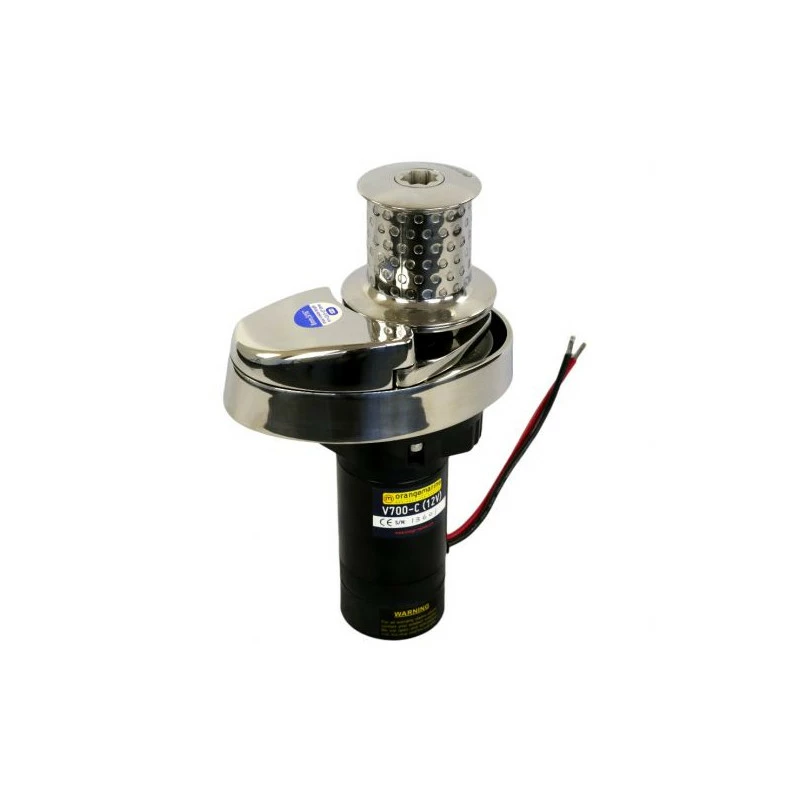 GUINDEAU ÉLECTRIQUE 700W 12V - ALU - 6MM DIN/ISO VERTICAL AVEC POUPÉE - ORANGEMARINE