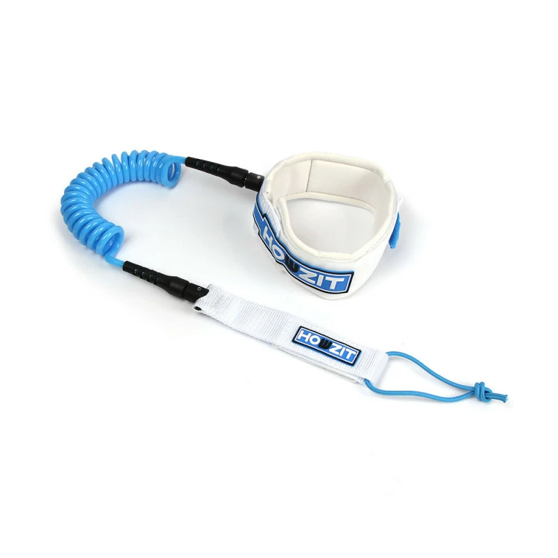 LEASH DE SUP HOWZIT DOWNWIND COIL BLANC/BLEU 6'