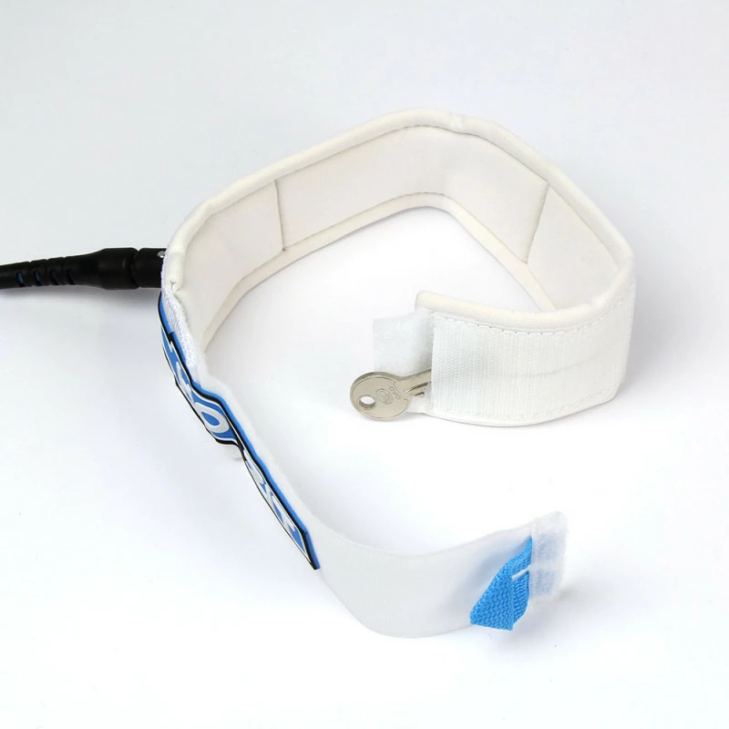 LEASH DE SUP HOWZIT DOWNWIND COIL BLANC/BLEU 6' – Image 5