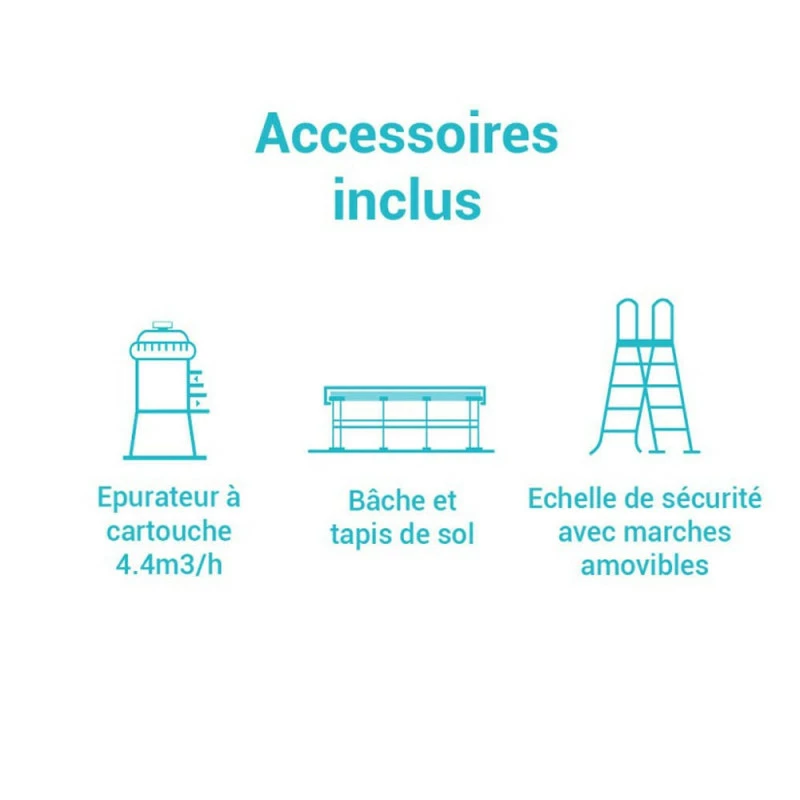 PISCINE TUBULAIRE RONDE INTEX PRISM FRAME 6,10 X 1,32 M – Image 4