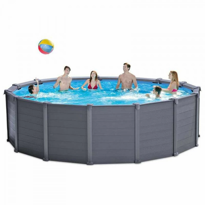 PISCINE TUBULAIRE RONDE INTEX PVC GRAPHITE 4.78 X 1.24 M – Image 5