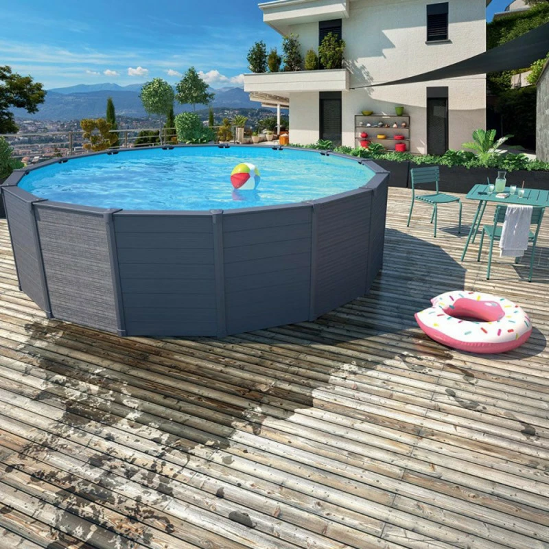 PISCINE TUBULAIRE RONDE INTEX PVC GRAPHITE 4.78 X 1.24 M – Image 7