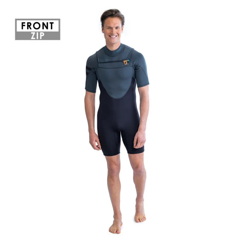 SHORTY JOBE PERTH 3/2MM BLEU FRONTZIP L – Image 2