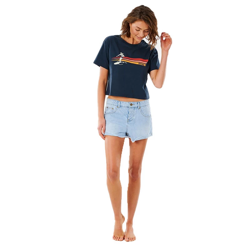 T-SHIRT RIP CURL GOLDEN STATE CROP BLEU MARINE FEMME â Image 5