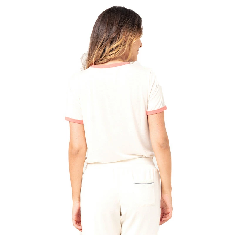 T-SHIRT RIP CURL TIKI RINGER BEIGE FEMME – Image 3